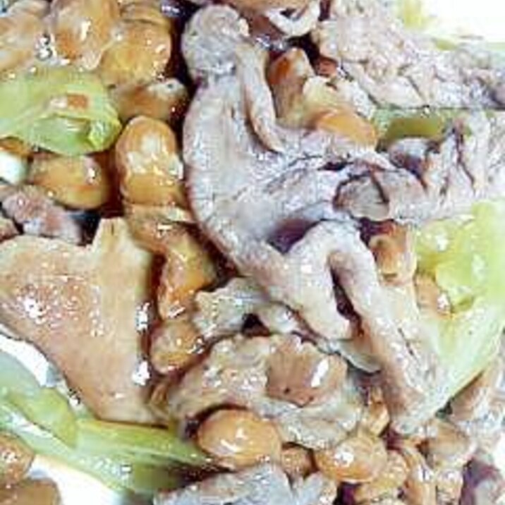 納豆コラボ企画♪納豆豚キャベツ焼き